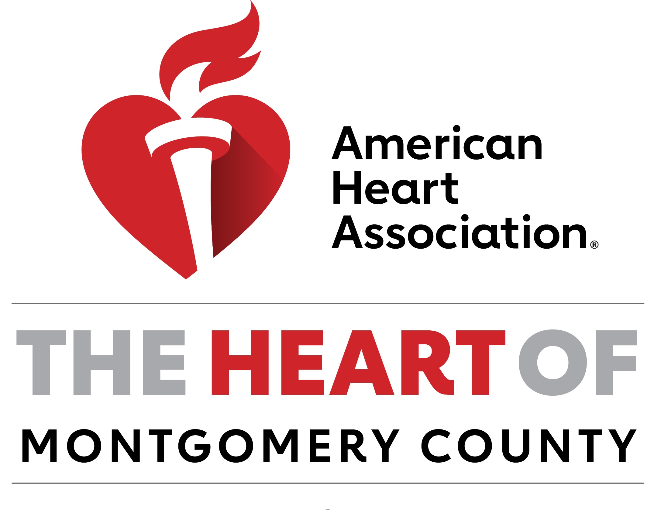 American Heart Association The Heart of Montgomery County Logo