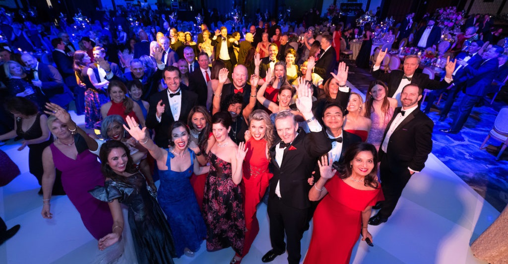 Large group of guests on the dance floor